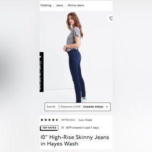Madewell High Rise Skinny Jeans